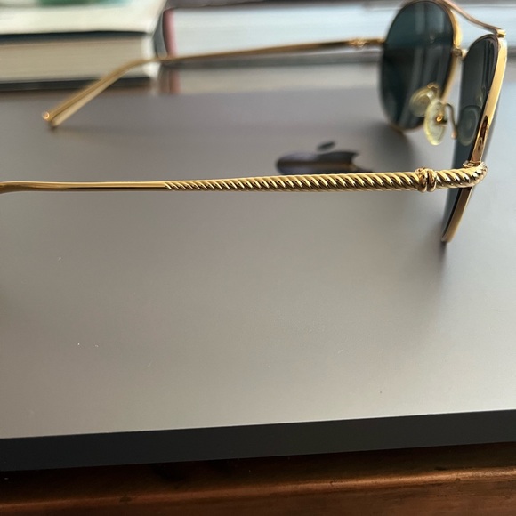David Yurman Gold Aviator Sunglasses with Dark Gradient Lenses main image 4